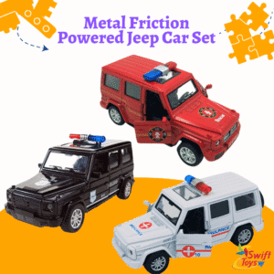 Metal Friction Powered Jeep Car Set
